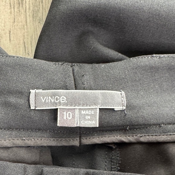 Vince Black Tuxedo Cream Stripe Straight Leg Pants - Picture 2 of 5